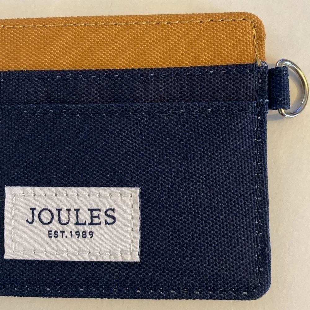 Joules On The Go Card Wallet in Navy Blue and Yellow